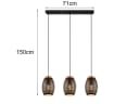 Reality Leuchten LED Pendelleuchte Dimmfunktion Dreiflammig Schwarz/Gold Bild 4