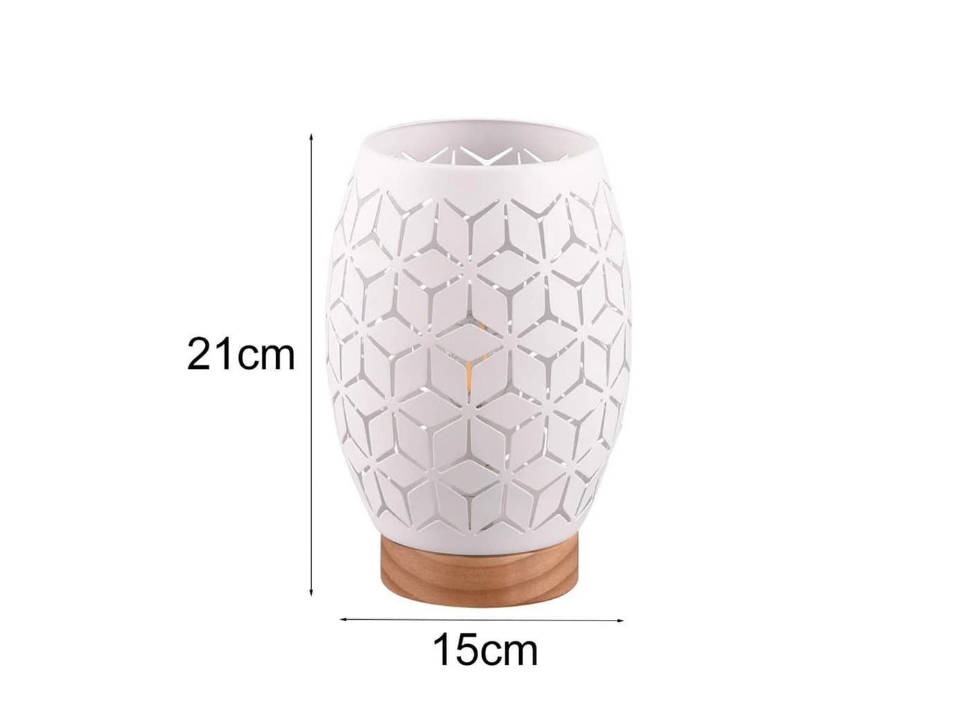 Reality Leuchten LED Nachttischlampe Weiß Dimmbar Holzfuß - Bild 4