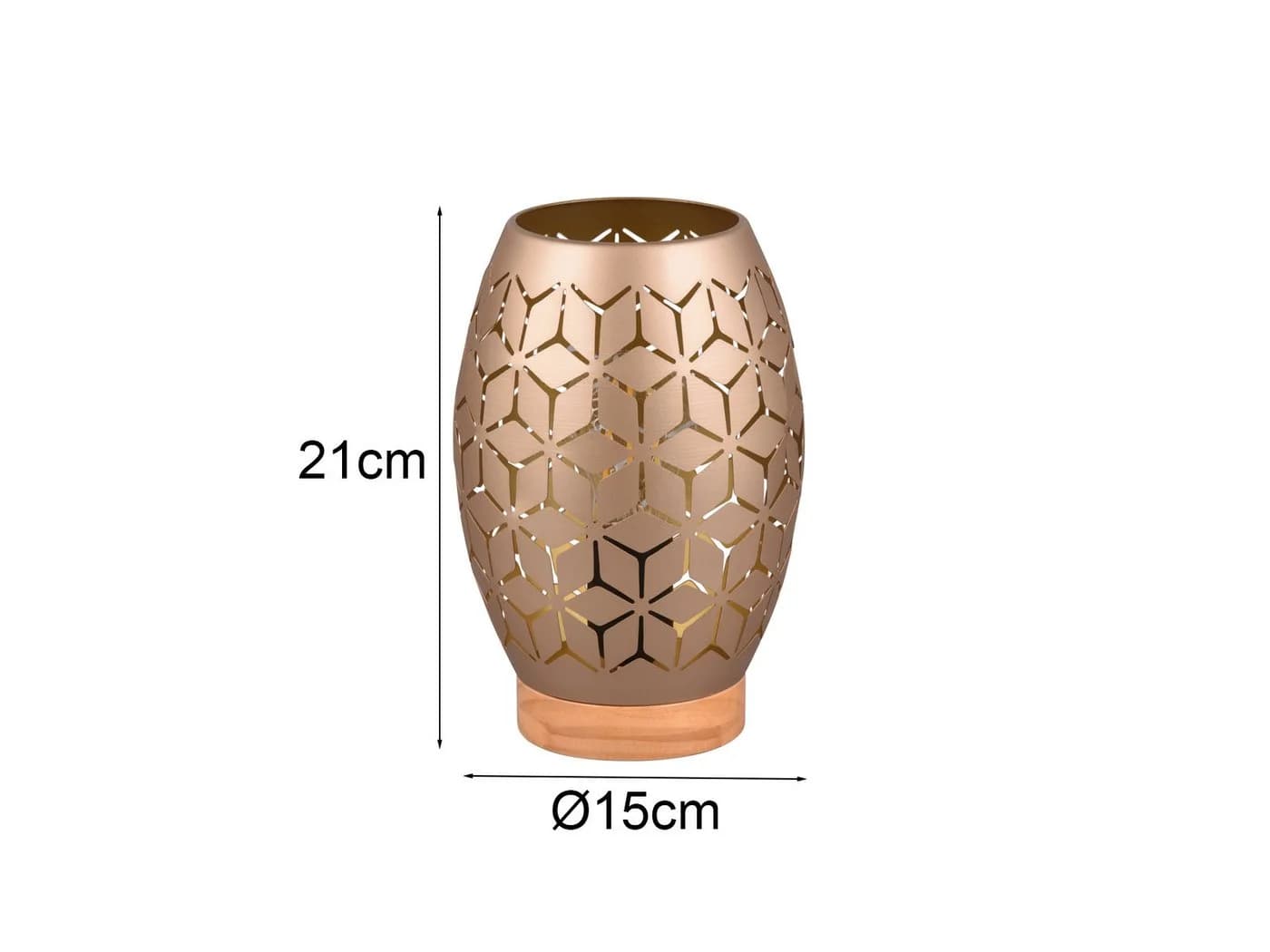 Reality Leuchten LED Nachttischlampe Dimmbar Warmweiß Metall Holz - Bild 3