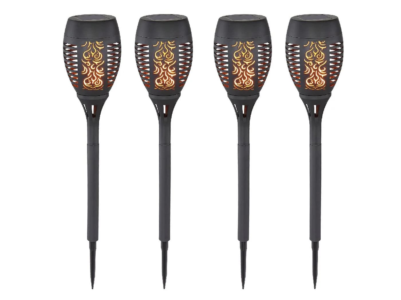 GLOBO LIGHTING Solarfackeln 4er Set Flammeneffekt Schwarz - Bild 2