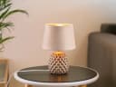 Reality Leuchten LED Nachttischlampe Retro Beige-Gold Dimmbar Bild 1