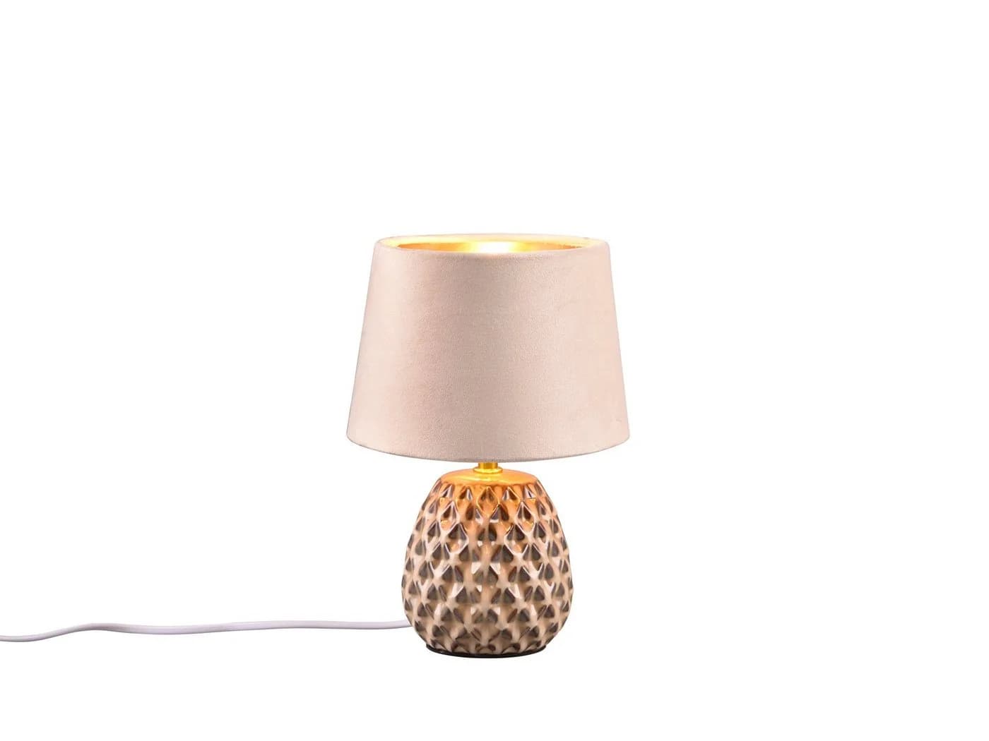 Reality Leuchten LED Nachttischlampe Retro Beige-Gold Dimmbar - Bild 2