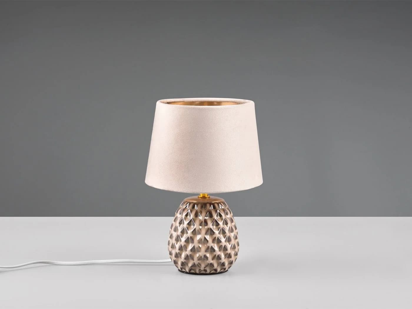 Reality Leuchten LED Nachttischlampe Retro Beige-Gold Dimmbar - Bild 4