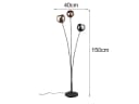 Reality Leuchten LED Stehlampe 3-armig Schwarz Bunt Dimmbar Bild 4