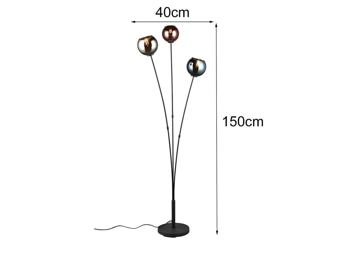 Reality Leuchten LED Stehlampe 3-armig Schwarz Bunt Dimmbar - Bild 4