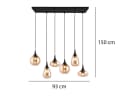 TRIO Leuchten LED Pendelleuchte Retro 6-flammig Schwarz Amber Dimmbar Bild 4
