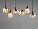 TRIO Leuchten LED Pendelleuchte Retro 6-flammig Schwarz Amber Dimmbar Bild 5