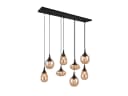 TRIO Leuchten LED Pendelleuchte Retro 8-flammig Schwarz Amber Bild 2