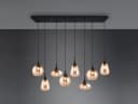 TRIO Leuchten LED Pendelleuchte Retro 8-flammig Schwarz Amber Bild 3