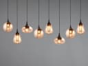 TRIO Leuchten LED Pendelleuchte Retro 8-flammig Schwarz Amber Bild 5