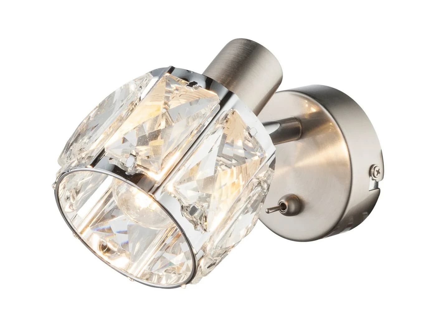 GLOBO LIGHTING LED Wandleuchte Silber Dimmbar Kristall - Bild 2
