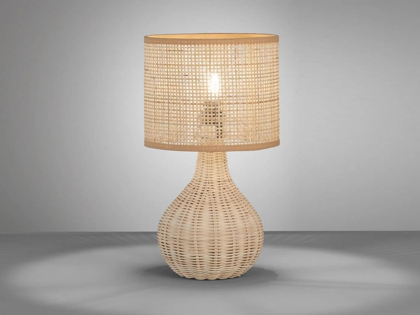 FISCHER & HONSEL LED Nachttischlampe Landhaus-Stil Beige