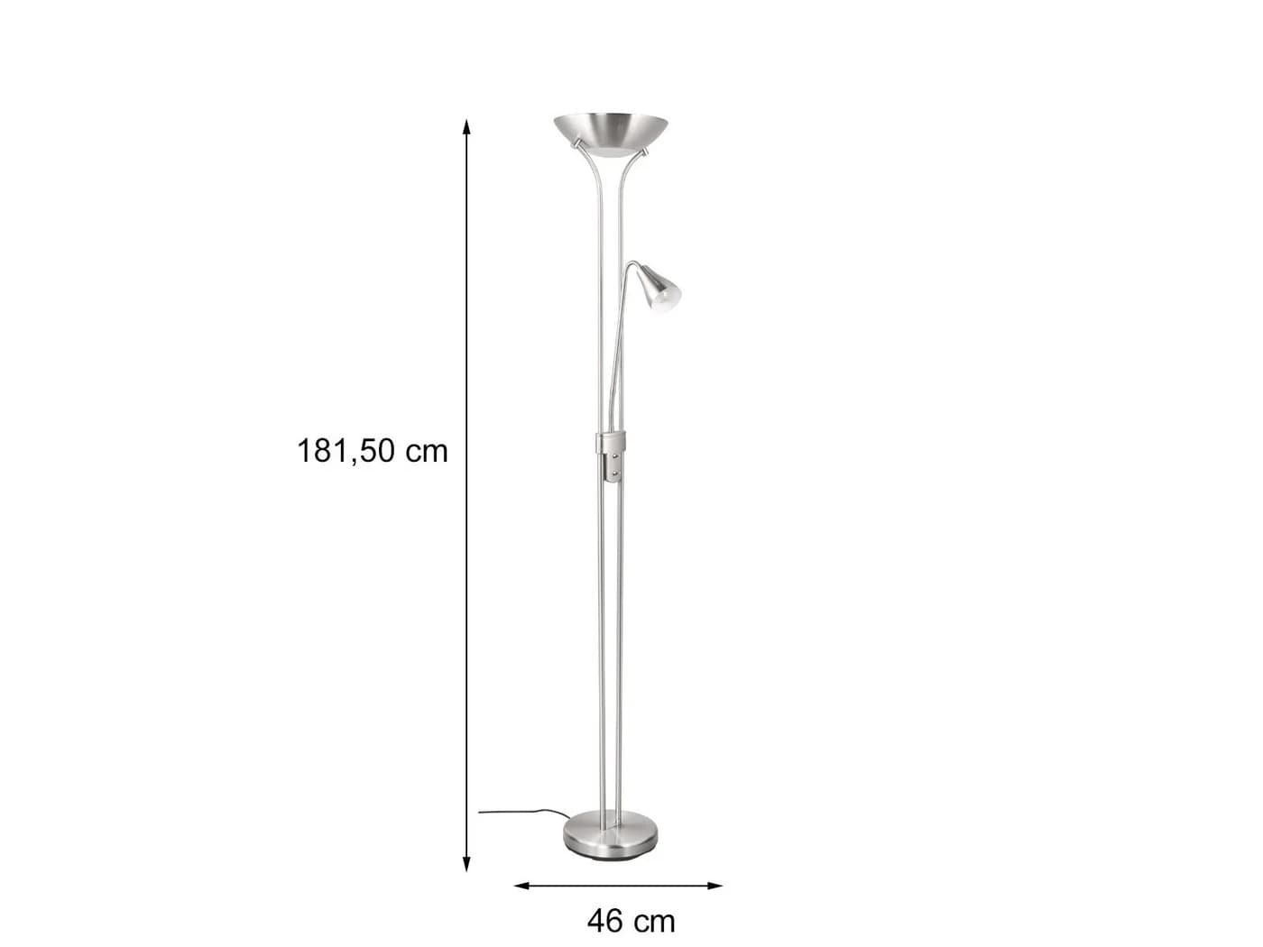Reality Leuchten LED Deckenfluter, Dimmfunktion, Silber matt, 181,5 cm - Bild 3