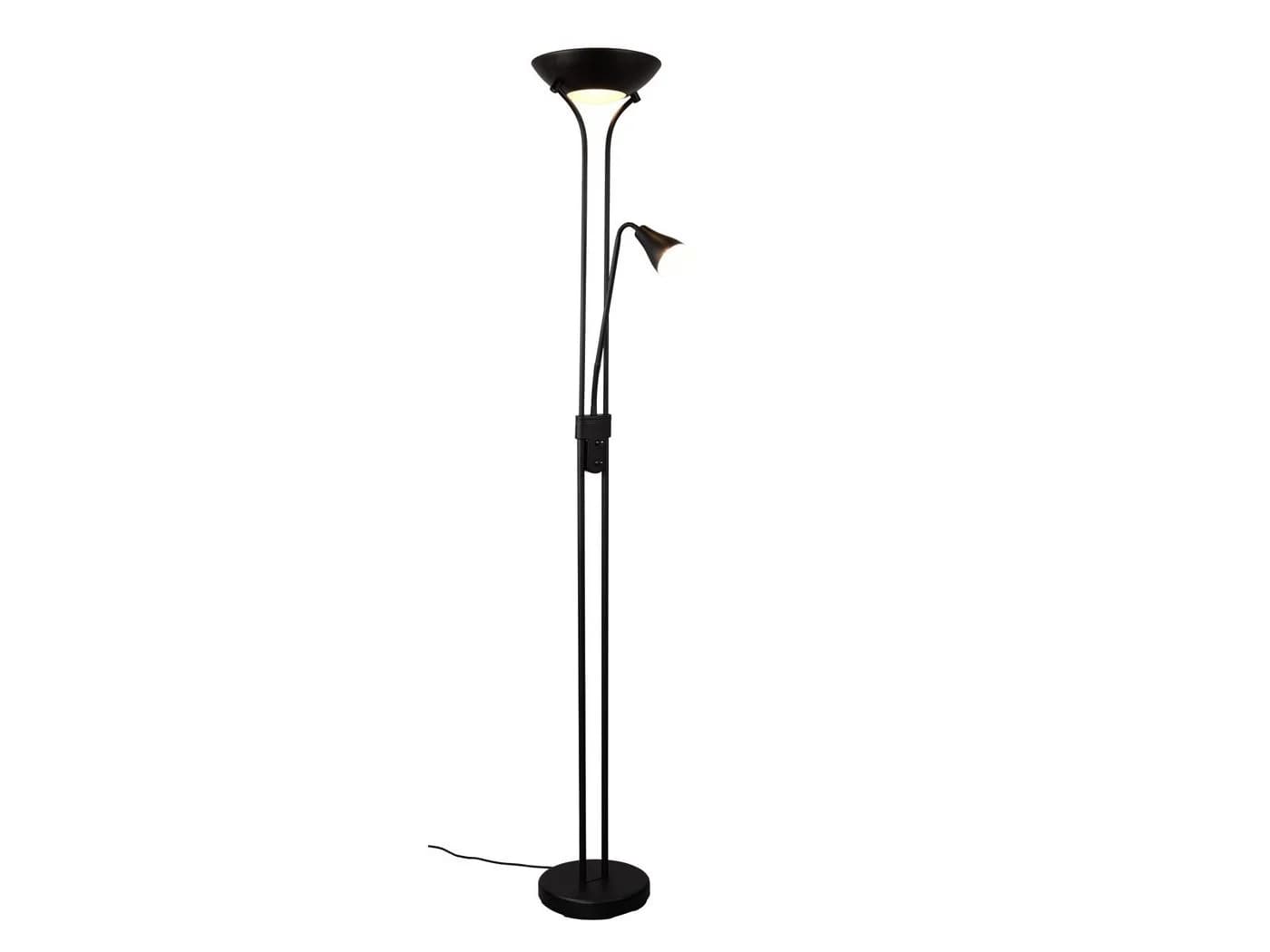 Reality Leuchten LED Deckenfluter Schwarz Matt Dimmbar mit Leselampe - Bild 2