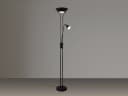Reality Leuchten LED Deckenfluter Schwarz Matt Dimmbar mit Leselampe Bild 3