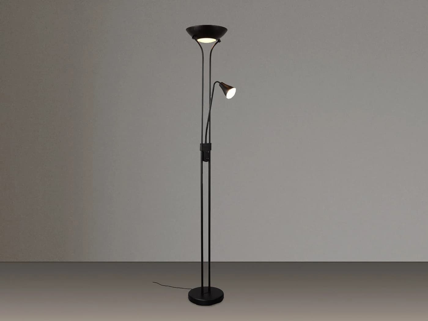 Reality Leuchten LED Deckenfluter Schwarz Matt Dimmbar mit Leselampe - Bild 3