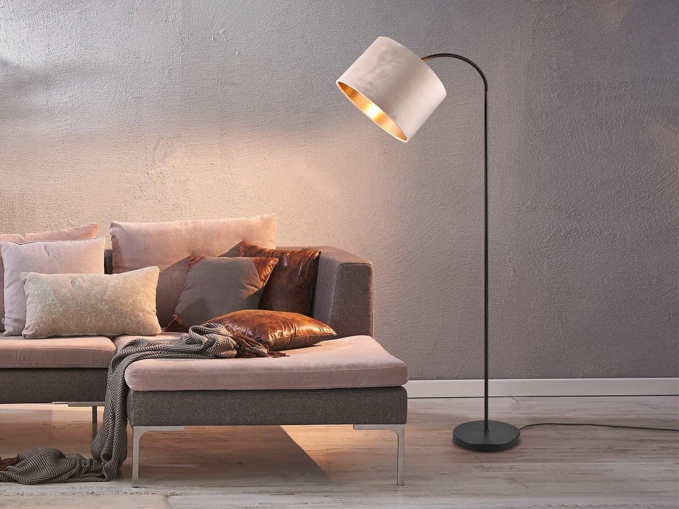 TRIO Leuchten LED Bogenlampe Beige-Gold - Bild 5