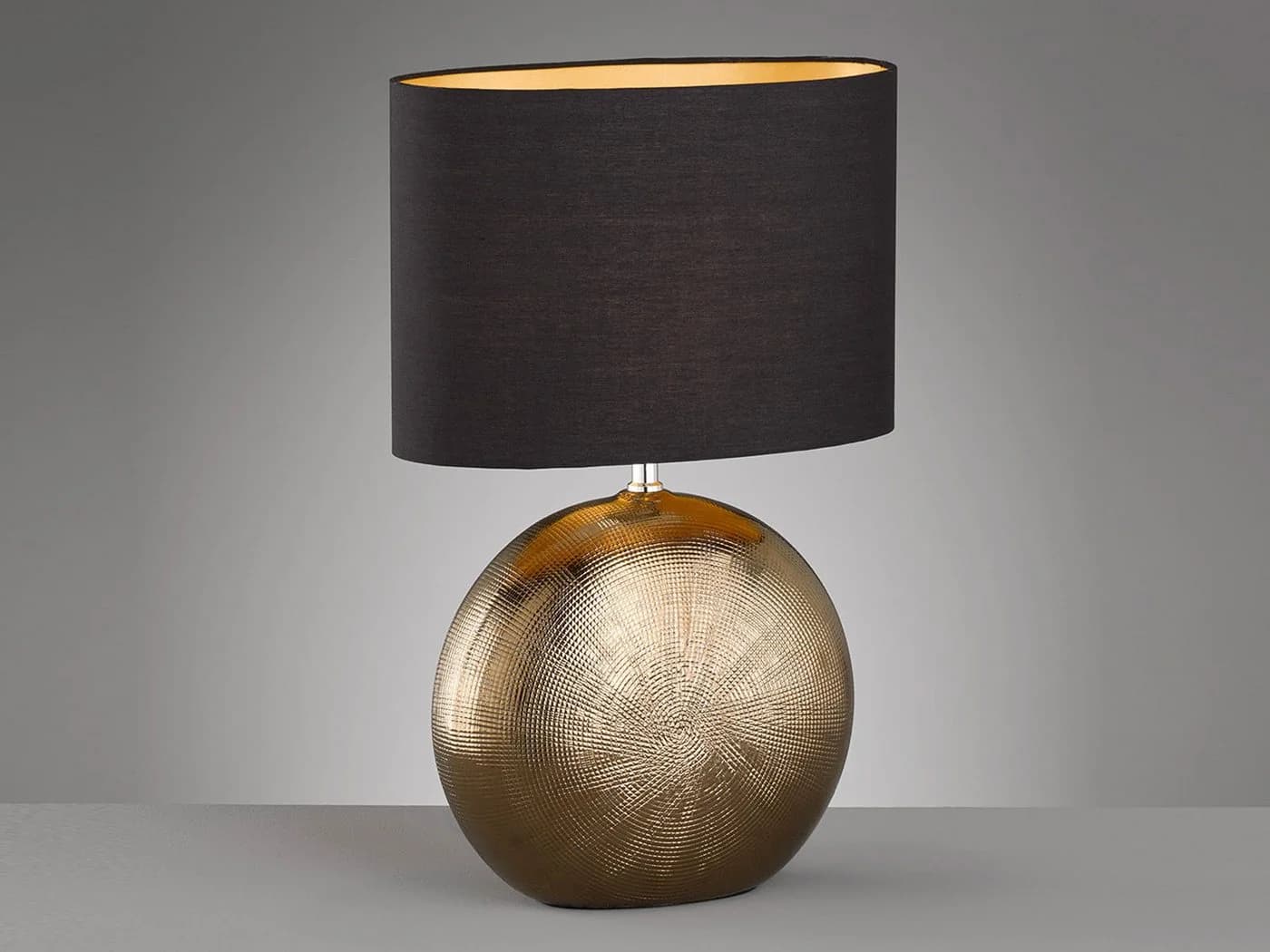 FISCHER & HONSEL LED Nachttischlampe 53cm Schwarz Gold Keramik