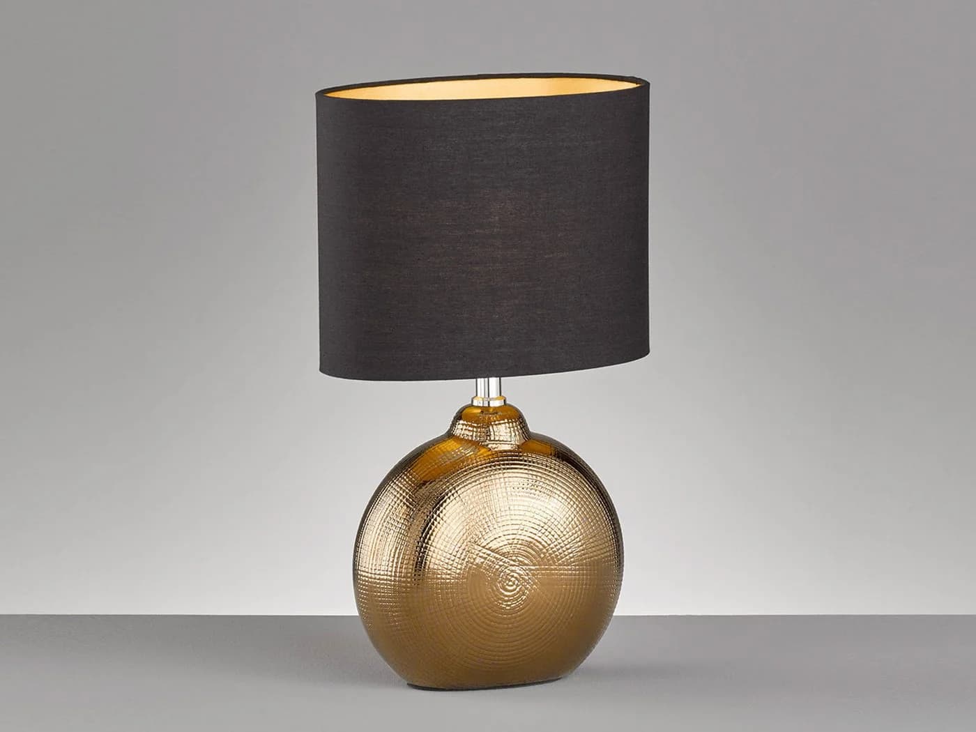 FISCHER & HONSEL LED Nachttischlampe, Keramik Bronze, Schwarz Gold, 39 cm - Bild 3