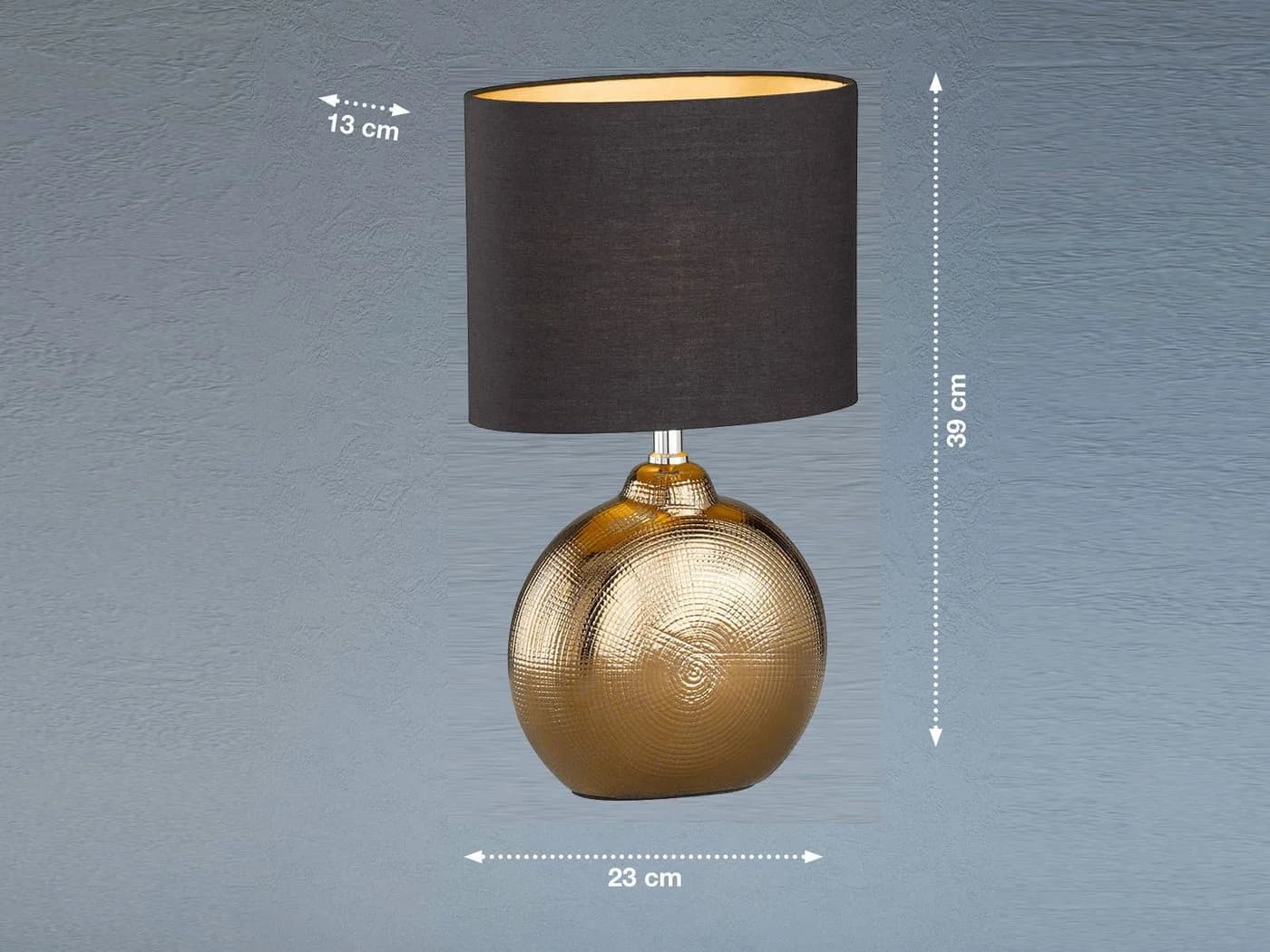 FISCHER & HONSEL LED Nachttischlampe, Keramik Bronze, Schwarz Gold, 39 cm - Bild 4