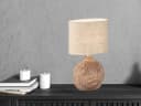 FISCHER & HONSEL LED Nachttischlampe Keramik Leinen Dimmbar Warmweiß Bild 1