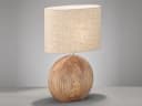 FISCHER & HONSEL LED Nachttischlampe Warmweiß Keramik Holzoptik Leinen 53cm Bild 3