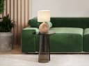 FISCHER & HONSEL LED Nachttischlampe Warmweiß Keramik Holzoptik Leinen 53cm Bild 5