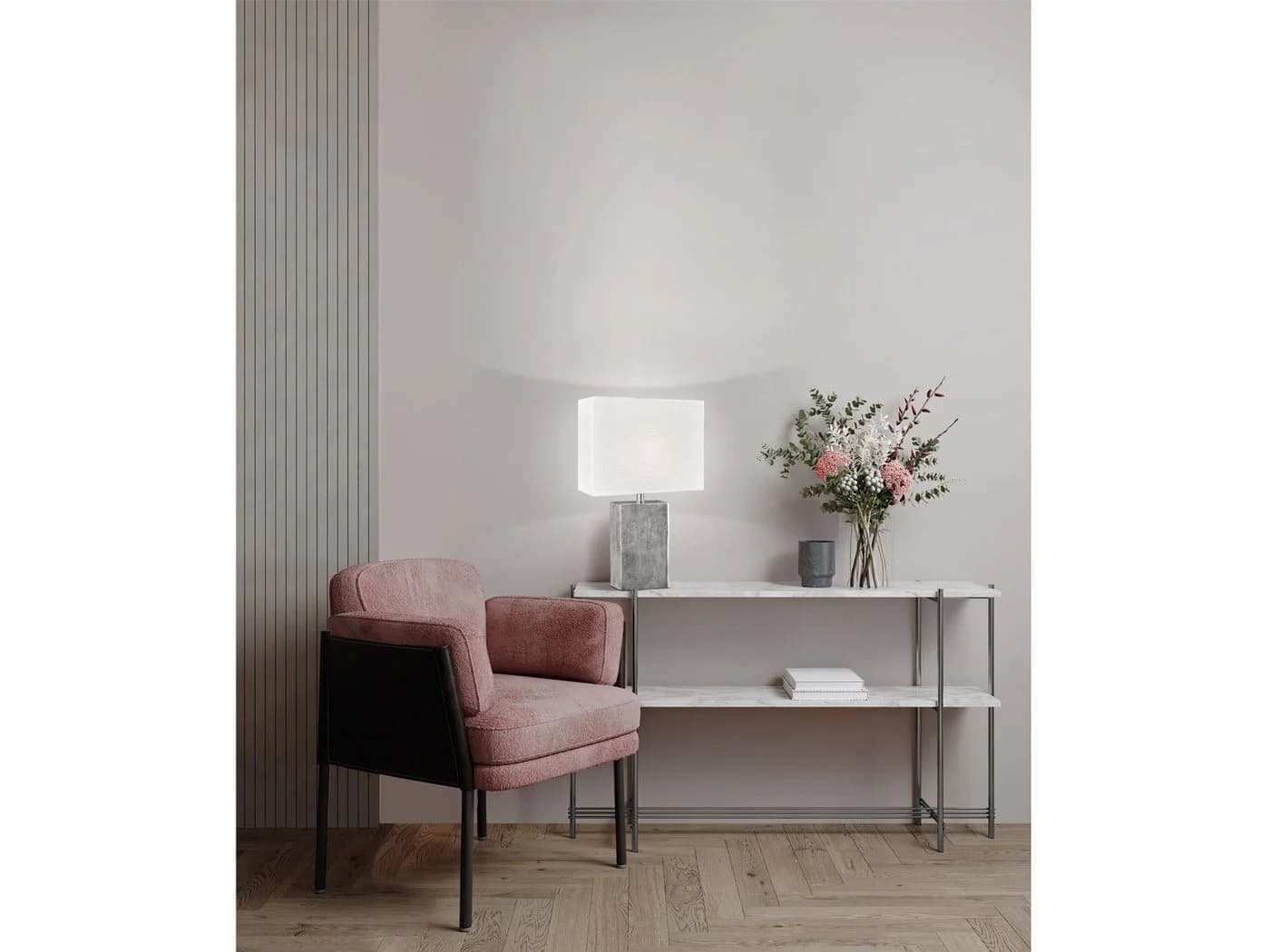 FISCHER & HONSEL LED Nachttischlampe Metallfuß Antik Design Silber Weiß - Bild 5