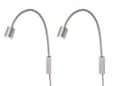 FISCHER & HONSEL LED Leselampe 2er Set Silber Flex Bild 2