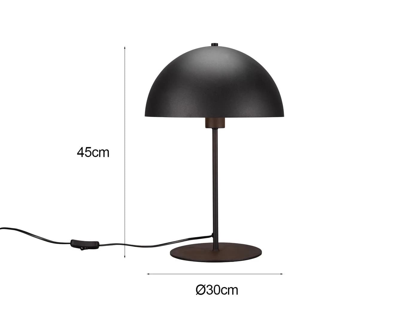 TRIO Leuchten LED Nachttischlampe Pilzform Schwarz Gold Dimmbar - Bild 4