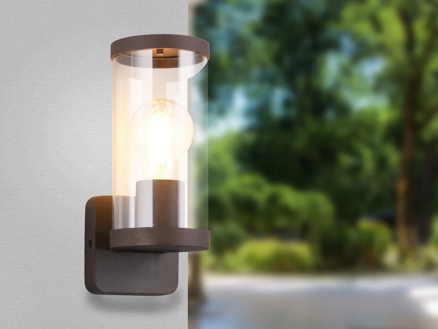 Reality Leuchten LED Außen-Wandleuchte Rost-optik Warmweiß