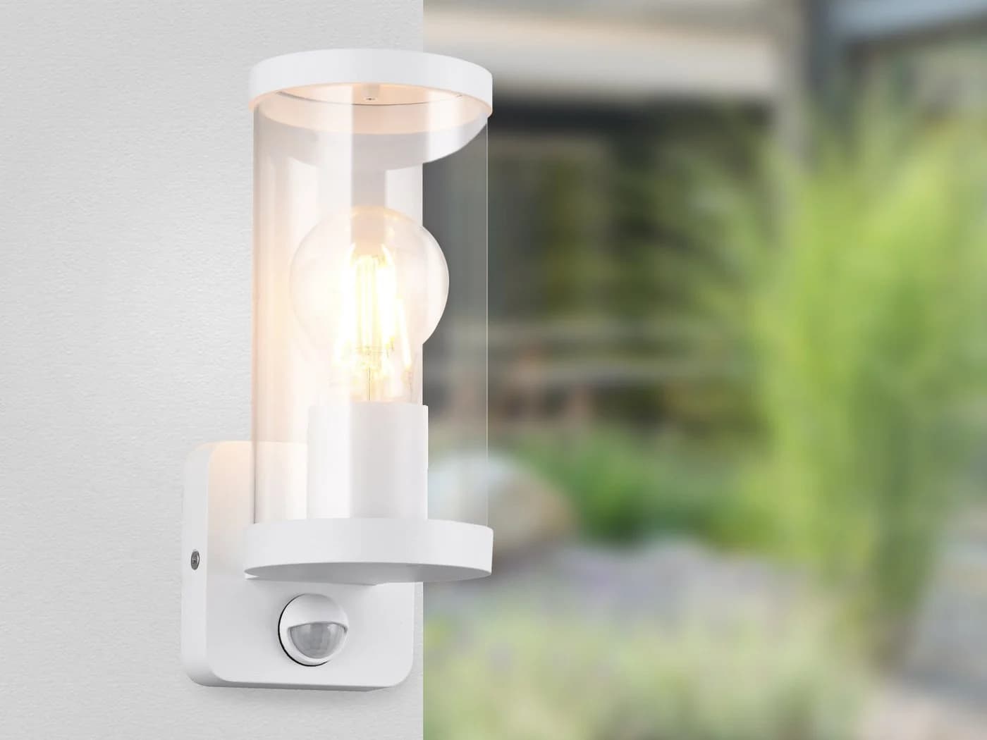 Reality Leuchten LED Außen-Wandleuchte mit Bewegungsmelder Weiß