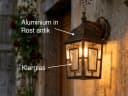 TRIO Leuchten LED Außen-Wandleuchte Rostfarben Antik Glas Bild 3