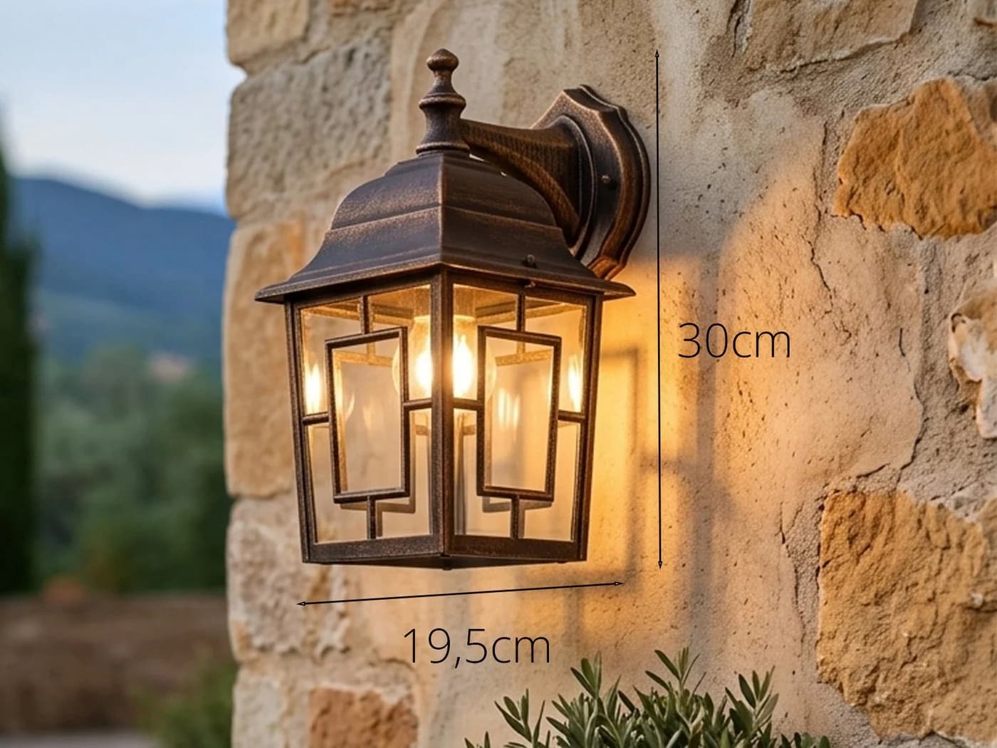 TRIO Leuchten LED Außen-Wandleuchte Rostfarben Antik Glas - Bild 4