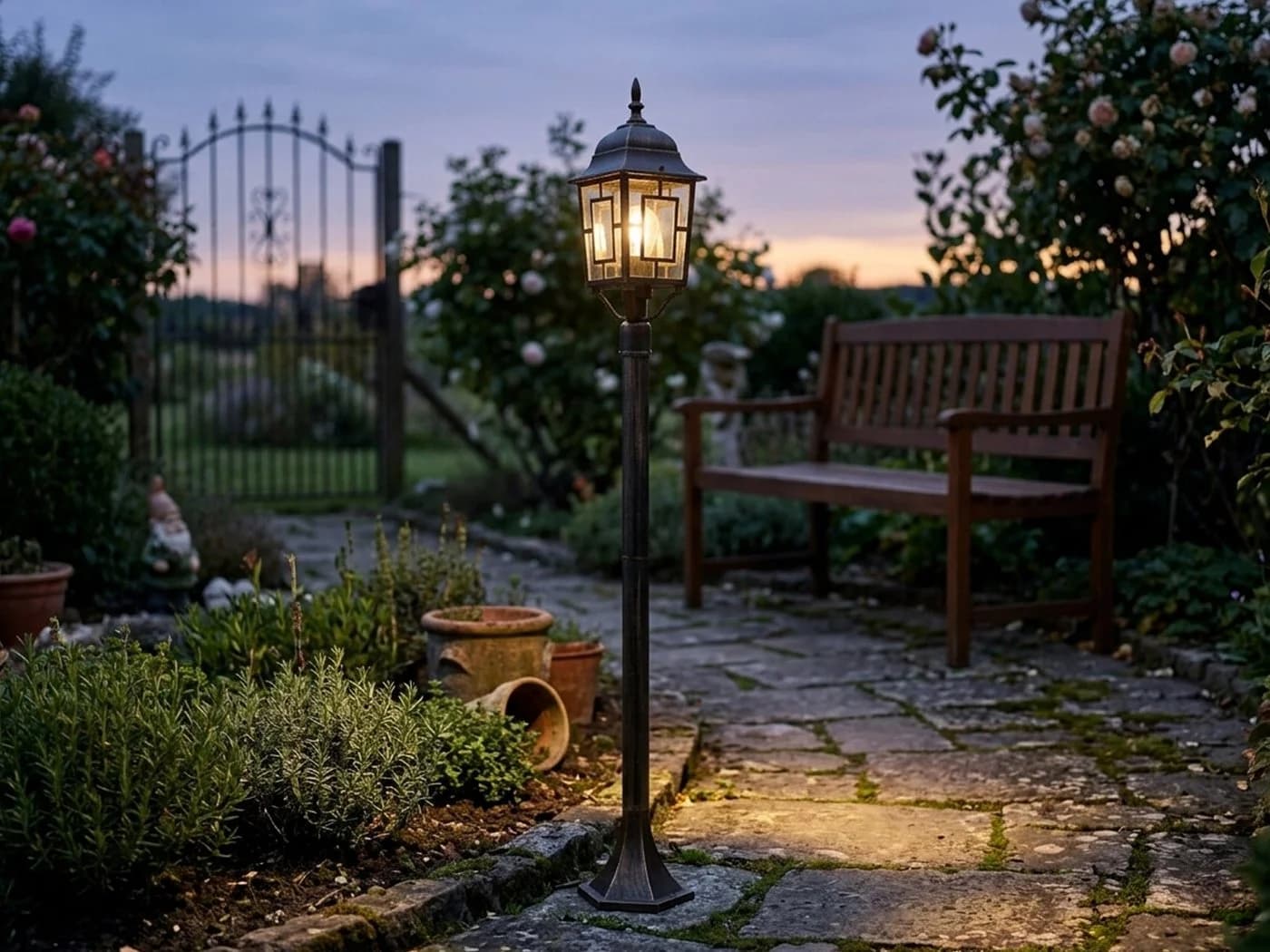 TRIO Leuchten LED Pollerleuchte Rostoptik E27 Gartenlaterne