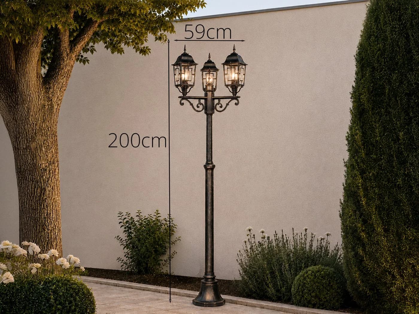 TRIO Leuchten LED Gartenleuchte antik 200cm 3-flammig E27 - Bild 4