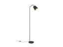 Reality Leuchten LED Stehlampe Schwarz-Gold Dimmbar Stoffschirm Bild 2
