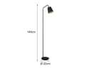 Reality Leuchten LED Stehlampe Schwarz-Gold Dimmbar Stoffschirm Bild 4