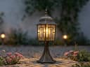 TRIO Leuchten LED Sockelleuchte antik Bleiglasoptik E27 Gartenlaterne Bild 1