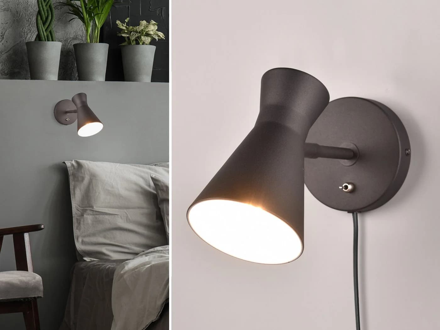 Reality Leuchten LED Wandstrahler Schwarz Dimmbar E27