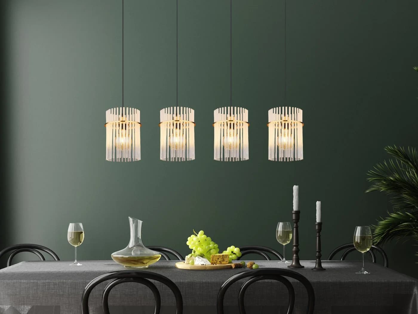 GLOBO LIGHTING LED Pendelleuchte Retro Gold Glas Dimmbar
