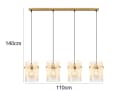 GLOBO LIGHTING LED Pendelleuchte Retro Gold Glas Dimmbar Bild 4