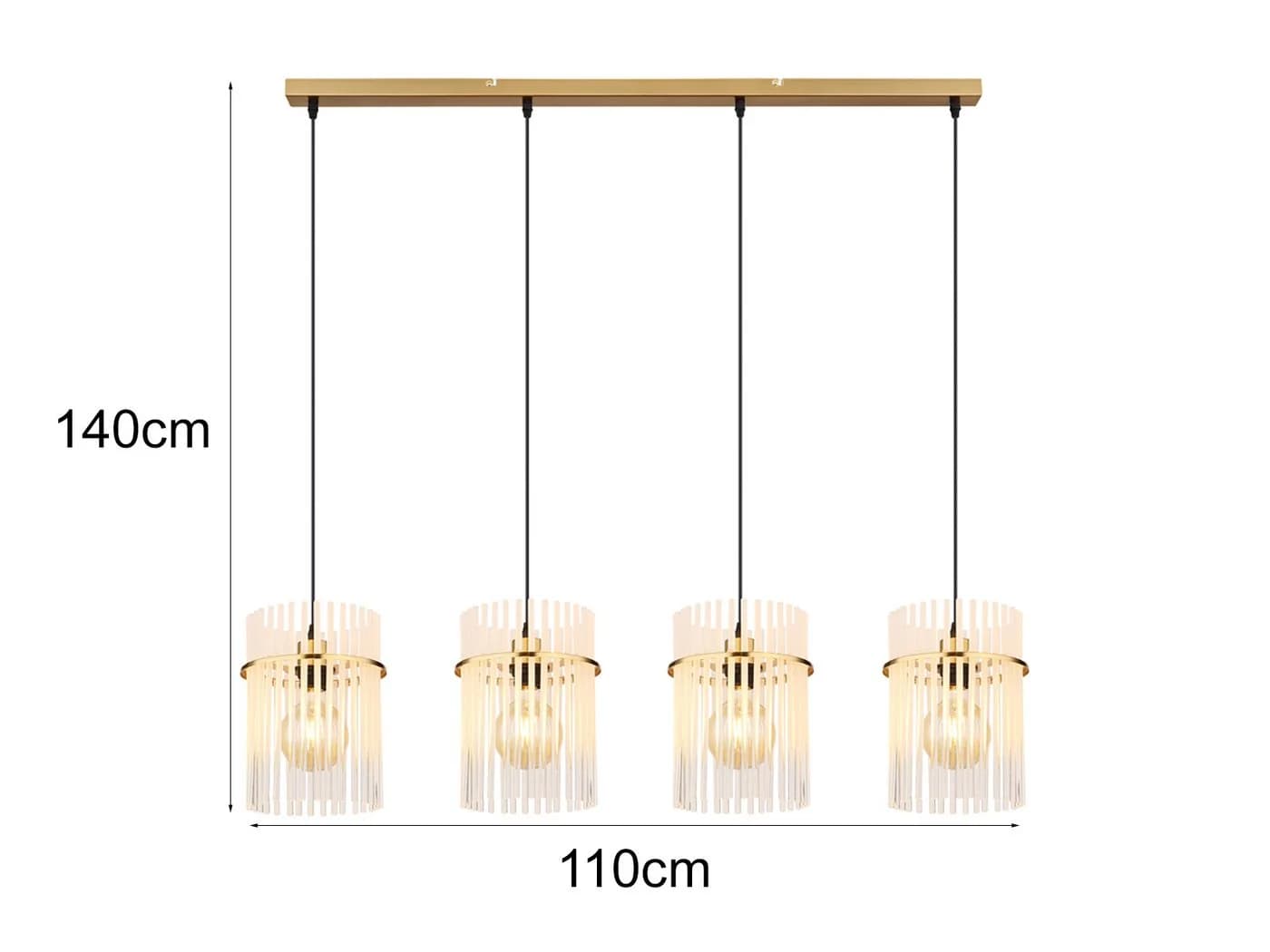 GLOBO LIGHTING LED Pendelleuchte Retro Gold Glas Dimmbar - Bild 4