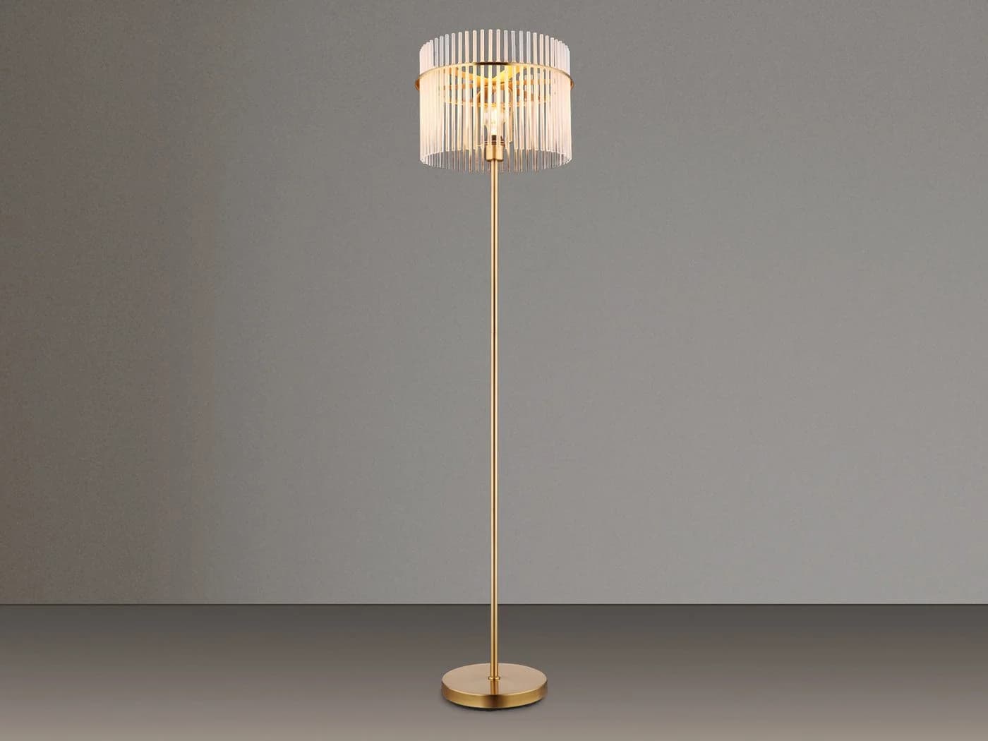 GLOBO LIGHTING LED Stehlampe Gold Dimmbar Retro Glas - Bild 3
