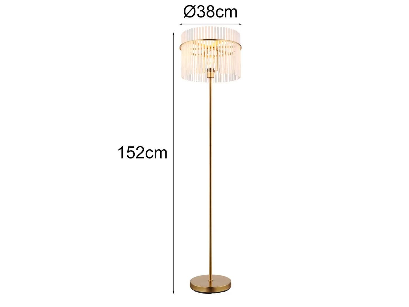 GLOBO LIGHTING LED Stehlampe Gold Dimmbar Retro Glas - Bild 4