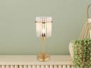 GLOBO LIGHTING LED Nachttischlampe Retro Gold Glas Dimmbar Bild 1
