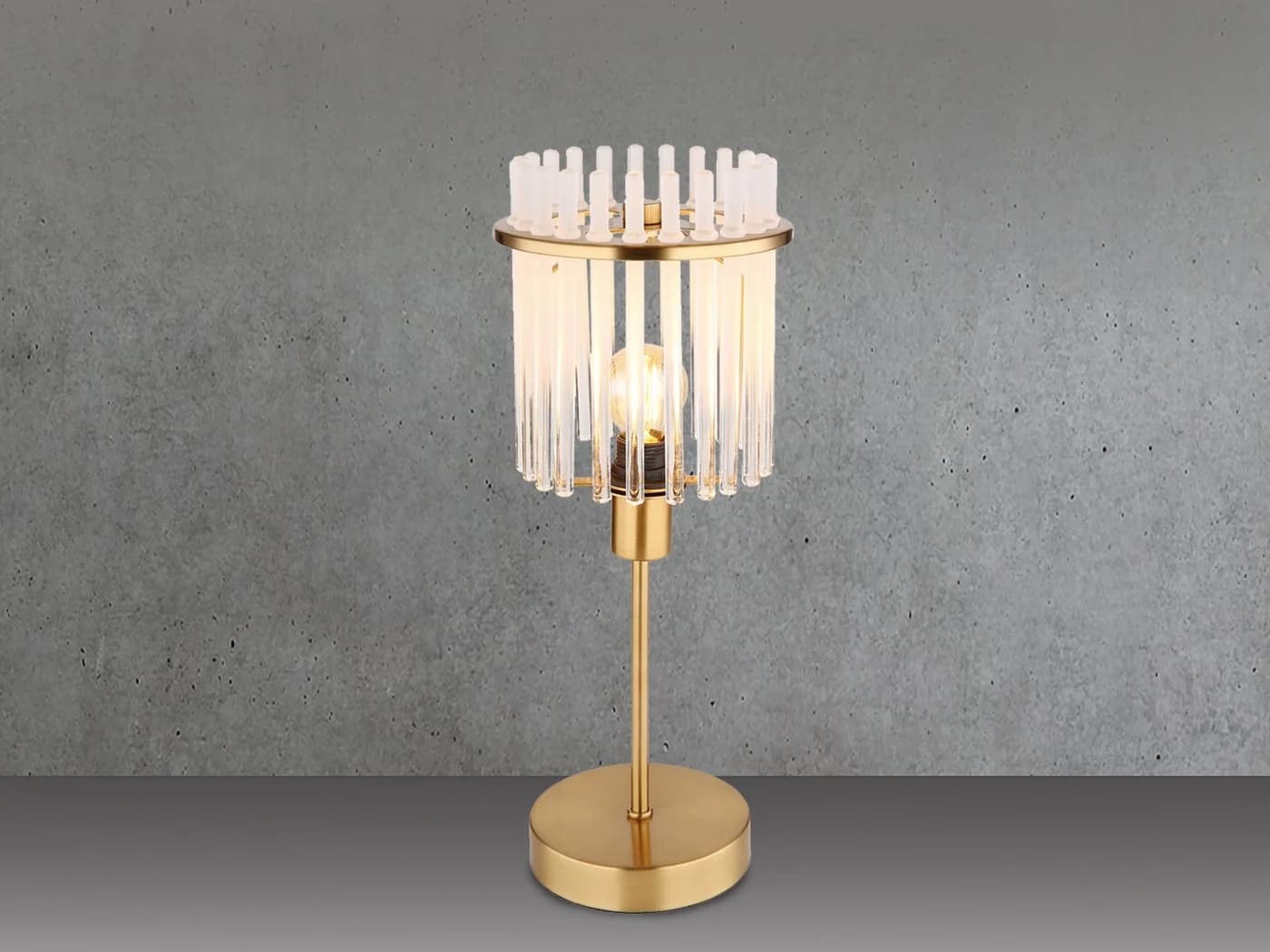 GLOBO LIGHTING LED Nachttischlampe Retro Gold Glas Dimmbar - Bild 3