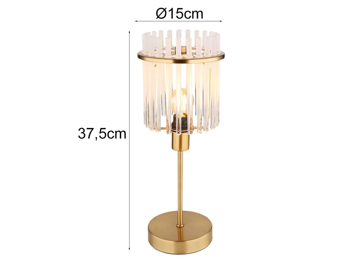 GLOBO LIGHTING LED Nachttischlampe Retro Gold Glas Dimmbar - Bild 4