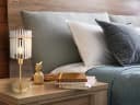 GLOBO LIGHTING LED Nachttischlampe Retro Gold Glas Dimmbar Bild 5