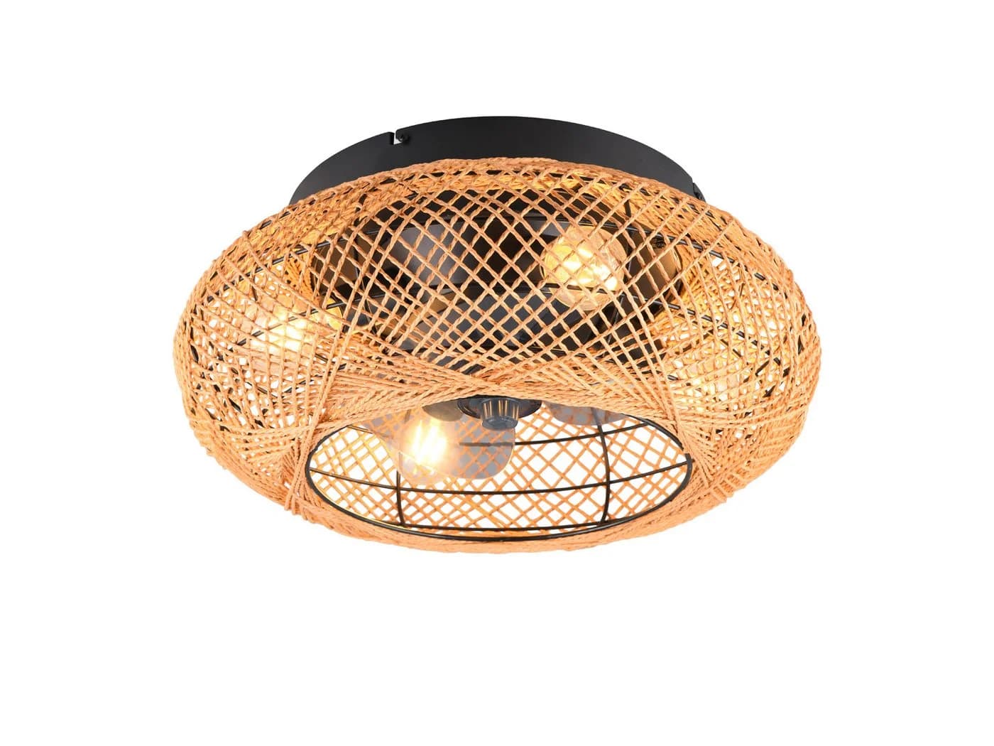 Reality Leuchten LED Deckenleuchte mit Ventilatorfunktion, Boho Style, warmweiß - Bild 2